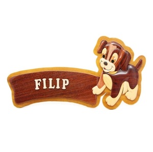Wholesale Personalized Wooden <b>Name</b> Sign <b>Plate</b> for Baby Room Decor <b>Door</b> Hanging Plaques Intarsia Woodcraft from Vietnam No Letter - Product Image 1