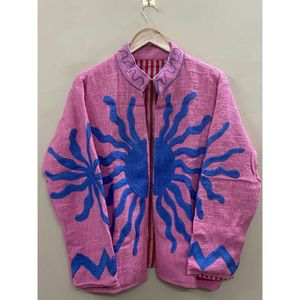 Chaqueta Corta Bohemia de Algodón Suzani con Bordado TNT, Diseño Floral, Resistente al Viento y Transpirable, Regalo para Ella/Mamá - Product Image 6
