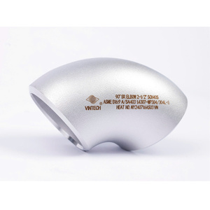 Coude à 90 degrés à tête ronde en acier inoxydable, courbe standard ASME B16.9 A SA403, sans soudure ou soudé - Product Image 2