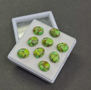 Turquesa Verde Cobre, Cabujón Ovalado, Gema Suelta para Joyería - Product Image 4