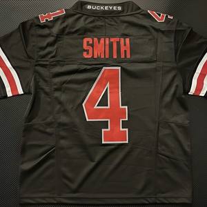 Camiseta de Fútbol Americano de Alta Calidad 1:1 para Hombre, Modelo Buckeyes Smith 4, Roja, Negra y Blanca, Cosida, Edición Limitada - Product Image 1