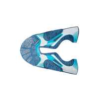 Tige de chaussure en polyester respirant à maille thermocollée sans couture, dégradé bleu-noir, semi-finie, pour baskets de sport d'entraînement, taille personnalisée