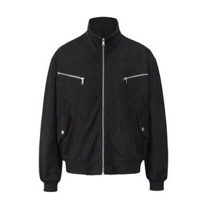 Blouson Bomber Décontracté Homme Coupe Ample Style Rétro Sportif MA1 en Velours Côtelé Coupe-Vent avec Fermeture Éclair, Style Moto & Pilote, Tendance Urbaine Européenne et Américaine - Product Image 1