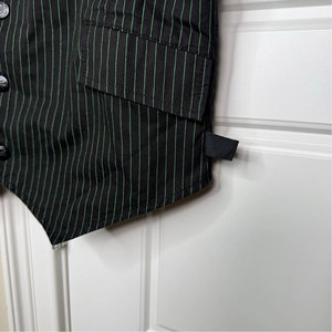Chaleco gótico a rayas para hombre, negro, verde, estilo punk, con botones, bolsillos con solapa, forro de algodón, 2026 - Product Image 3