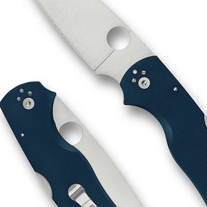 Couteaux pliants portables avec manche à motif géométrique bleu marine, lame en acier inoxydable à bord tranchant, trou d'ouverture au pouce et métal - Product Image 5