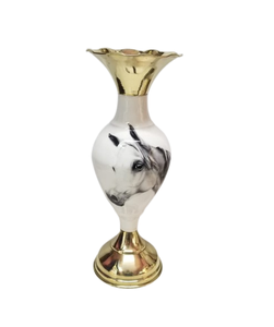 Vase à fleurs marocain en laiton fait main - Design traditionnel luxueux, écologique, résistant à la rouille, pour mariage, Pâques, anniversaire - Product Image 1