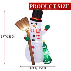 Decoración Navideña Inflable Iluminada de 6.2 Pies, Divertido Muñeco de Nieve con Novio, Decoraciones para Jardín Exterior - Product Image 5