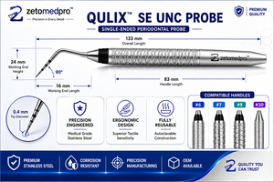 หัววัด Zetomed Pro Qulix SE UNC รุ่น 1-15 # 6 # 7 # 8 # หัววัดวัดระยะห่างระหว่างฟันและเหงือก 30 ชิ้น ทำจากสแตนเลส - Product Image 2
