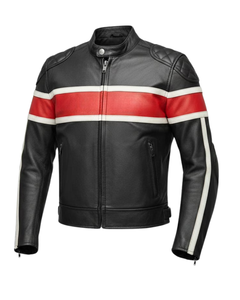 Winter Warm Breathable Adult Size High Street Fashion Casual Men's <b>Leather</b> <b>Jacket</b> With Canvas Fabric <b>Long</b> Sleeve Stand Collar - Product Image 1