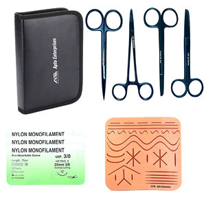 Kit d'entraînement aux sutures, Kit de sutures, Instruments chirurgicaux, Sutures chirurgicales, Kit chirurgical d'urgence de style militaire surplus - Product Image 1