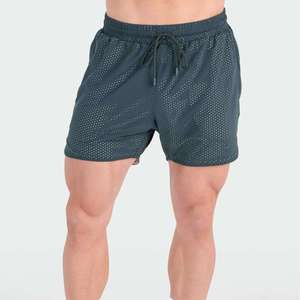 Shorts de sport respirants en polyester de haute qualité pour hommes, avec logo personnalisé, pour le basketball, avec poches, pour l'été. - Product Image 1