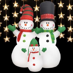 Décorations de cour de vacances extérieures gonflables IP44 de famille de bonhommes de neige de Noël LED de 8 pieds - Product Image 1