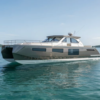 Yacht sportif en aluminium soudé sur mesure de 13 m, moteur hors-bord de 300 CV, télécommande, pêche, transport, patrouille, divertissement