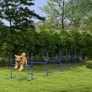 Set di 6 Pezzi Blu per Agility Canina, Barre Regolabili in Altezza con Borsa per il Trasporto, Barra Superiore Rimovibile per Addestramento Animali Domestici - Product Image 2