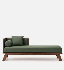 Chaise longue moderne en bois, canapé-lit rembourré, siège de salon minimaliste pour la maison - Product Image 2