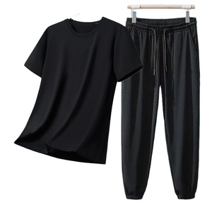 <span class=keywords><strong>Traje</strong></span> Deportivo de Verano para Hombre, Personalizado <span class=keywords><strong>con</strong></span> Logotipo OEM, de Seda Helada Transpirable y Elástica, <span class=keywords><strong>Camiseta</strong></span> de Manga Corta y Pantalones, Talla Grande - Product Image 1
