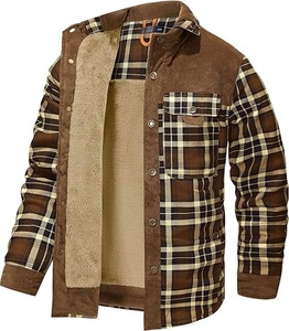 OEM Custom Winter Top Quality Plaid Wool <b>Overshirt</b> <b>Flannel</b> Tweed Jacket Custom logo <b>Flannel</b> Jacket Hood Jacket for Winter Season - Product Image 3