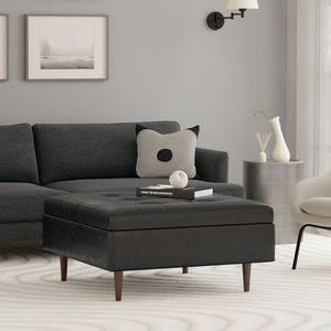 Shay Mid for Century Pouf Contenitore Grande Quadrato, Elegante Tavolino da Caffè e Sgabello - Product Image 1
