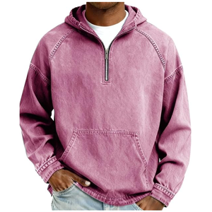 Sudadera con capucha de alta calidad para hombre, estilo vintage, lavado ácido, con cremallera, oversize, de forro polar, para invierno, estilo urbano. - Product Image 5