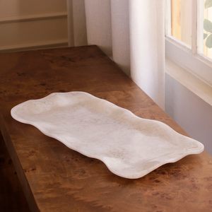 Bandeja de Servicio de Resina Beige Ecológica de Lujo, Apta para Lavavajillas, Grado Deluxe, Logotipo Personalizado, Acabado Pulido, Estilo Americano - Product Image 1