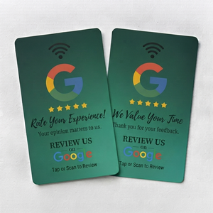 แท็ก NFC PVC อัจฉริยะ OEM ODM ขนาดเล็ก 13.56MHz บัตรรีวิว Google พร้อมคิวอาร์โค้ดแบบกำหนดเอง บัตรดิจิทัลแบบแตะสำหรับข้อเสนอแนะจากลูกค้าธุรกิจ - Product Image 1