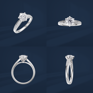 Bague de fiançailles classique en diamant rond taille brillant en platine PT950 pour femme - Product Image 6