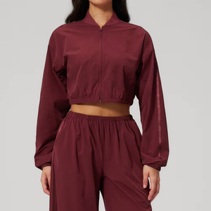 Long Sleeve Zipper Shirt Fashion Apparel Factory Direct Bulk Production <b>Women's</b> Long Sleeve Casual Front Zip Shirt - Product Image 4