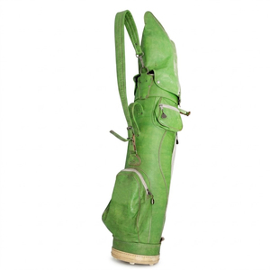 Sacs de golf en cuir imperméable pour hommes et femmes, de haute qualité, personnalisés, en toile vintage et en cuir vert. - Product Image 2