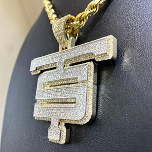 Pendentif en moissanite de forme géométrique, plaqué or, argent sterling 925, taille personnalisée, style hip-hop, haute qualité, ICEDJEWELZ - Product Image 4