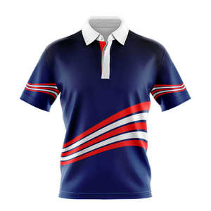Maillots de sport de qualité supérieure, sublimation personnalisée, séchage rapide, coupe classique, col boutonné, toutes saisons, prix de gros - Product Image 1