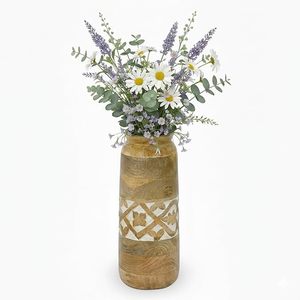 Jarrón Decorativo Hecho a Mano de Madera de Mango y Bambú para Mesa, Hogar, Cocina u Oficina - Product Image 1