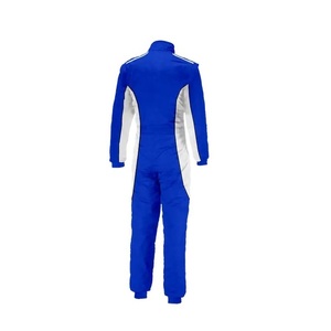 Traje de Carreras de Poliéster para Hombre, Manga Larga, Bloques de Color Azul y Blanco, Secado Rápido, Impermeable, Transpirable, para Motociclismo y Automovilismo - Product Image 2