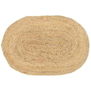 Alfombra Ovalada de Yute Hecha a Mano, Ecológica, Moderna y Duradera, Personalizada, para Áreas de Alto Tráfico, Alfombra para Sala de Estar, Tejido Resistente, Diseño Robusto, Duradera - Product Image 1