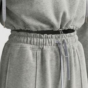 <b>Women</b> Casual <b>Tracksuit</b> Set Turn Down Collar Zip Top Drawstring Wide Leg Pants Solid Autumn Outfit Fitness Jogging Suit - Product Image 6