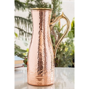 Premium Hammered Copper Pitcher <b>Jug</b> Handmade Water Serving Container Wholesale Durable Party <b>Drink</b> Container - Product Image 3