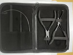 Pince à micro-anneaux Obexa en acier inoxydable doré, couleur personnalisée, 100g, avec aiguille et peigne pour salon de coiffure - Product Image 4