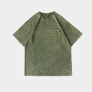 เสื้อยืดโอเวอร์ไซส์สไตล์ฮิปฮอปวินเทจสำหรับผู้ชาย ผ้าคอตตอน 100% หนานุ่ม ทรงหลวมไหล่ตก สตรีทแวร์  รับสกรีนลาย - Product Image 3