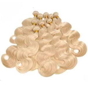 ผมต่อแบบอินเดียนบอดี้เวฟ ผมแท้เรมี่ สีบลอนด์อ่อน ลอนน้ำ ลอนธรรมชาติ - Product Image 3