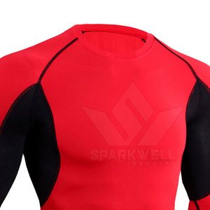 Men’s Red Long Sleeve <b>Compression</b> <b>Shirt</b> Quick Dry Breathable Stretch Athletic Base Layer Gym Training Workout Sports Top - Product Image 3