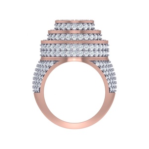 Joyería Fina de Lujo, Anillo de Diamante Cultivado en Laboratorio de 5.95 Ct, Corte Redondo, Diseño de Racimo, Oro Blanco/Amarillo/Rosa Sólido de 14k - Product Image 3