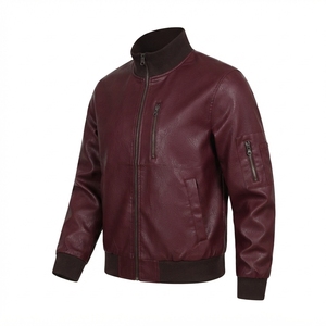 Chaqueta de Motero para Hombre de Cuero Genuino y Lona, Estilo Retro con Cuello Alto, Corte Holgado, Transpirable, Resistente al Viento, con Logotipo Bordado Personalizado - Product Image 2