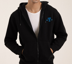 Sudadera con capucha y cremallera para hombre, personalizada al por mayor, con estampado, mezcla de algodón y forro polar, bolsillo canguro, estilo urbano, calidad premium - Product Image 2