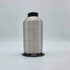ไหมปักอินเดีย SHREE VIDHATA JARI ไหมไนลอนเมทัลลิก 1001 เส้นใย 110 ดีเนียร์ สีเงิน ความยาว 3800 เมตร สำหรับถักมือและทอผ้า แบบ MX - Product Image 1