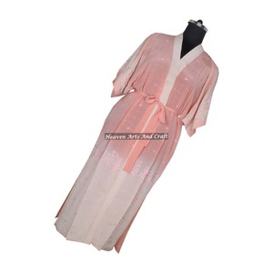 KL012 Women's Antique Floral Silk Vintage Sari Kimono Long-Style Jacket Bohemian Style <b>Winter</b> Autumn - Product Image 1