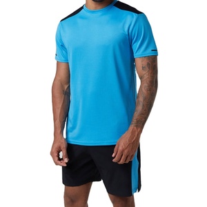 Ensemble de survêtement respirant de bonne qualité pour homme, été, short et t-shirt à manches courtes en coton haute élasticité, ensemble 2 pièces - Product Image 1