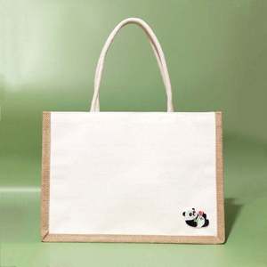 Large Capacity Jute Logo Shopping <b>Bag</b> Custom Printed for Grocery and Retail - Product Image 1