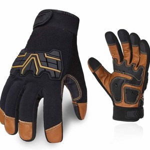 Gants de travail de sécurité résistants aux chocs, antidérapants, avec poignet réglable, protection industrielle, 100% polyester, logo personnalisé sur le devant - Product Image 4
