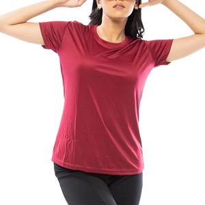 Vente en gros de hauts de sport personnalisés pour femmes, à séchage rapide, respirants, pour l'été, t-shirts de gym vierges, OEM, chemises athlétiques à manches courtes pour femmes, B2B - Product Image 3