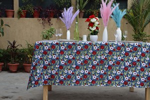 Luxury Handmade Premium Quality Cotton Block Print <b>Tablecloth</b> Set Floral Printed Customizable <b>Washable</b> Tablemat for Dining Hotel - Product Image 3