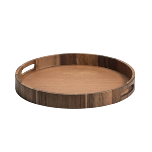 Plateau en bois rond pour légumes, fruits et fromages, fait main en bois de manguier, plateau de service pour la cuisine, taille moyenne - Product Image 5